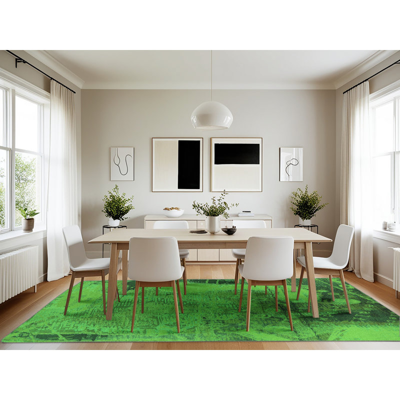 Washable Abstract Indoor Rug, Rectangle 7' x 10'