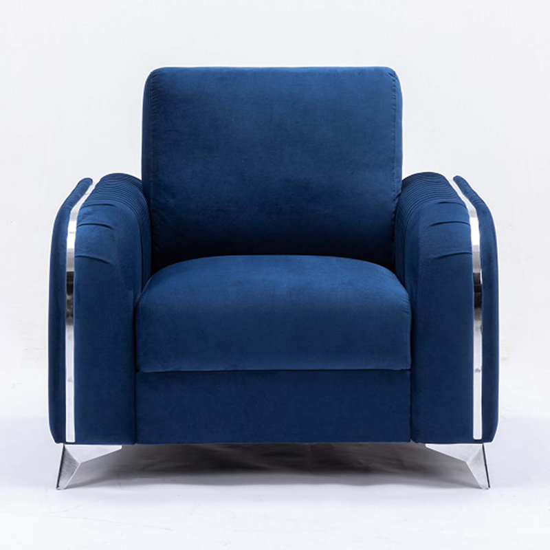 Chaise Wenona, velours bleu, Bleu