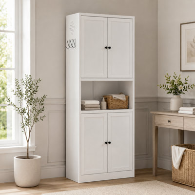 72"H Metal Kitchen Pantry Cabinet with 3 Adjustable Shelves, Large Countertop, Quiet Drawer & Built-In Hooks, Heavy-Duty Freestanding Pantry Storage Cabinet for Kitchen, Dining Room & Living Room