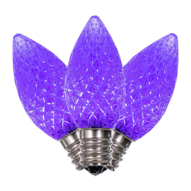 Vickerman C7 LED Purple Faceted Replacement Bulb, Package Of 25