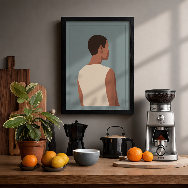 Profile Calm Minimalist - Print, A2 - 59.4 x 42.0 cm, Black