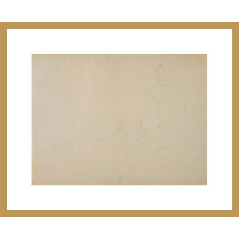 «Nude» par Amedeo Modigliani - Estampe numérique encadrée, H 16,98 po x l 21,75 po