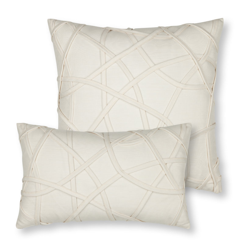 Illusion Ivory Rectangular Performance Pillow Cover & Insert