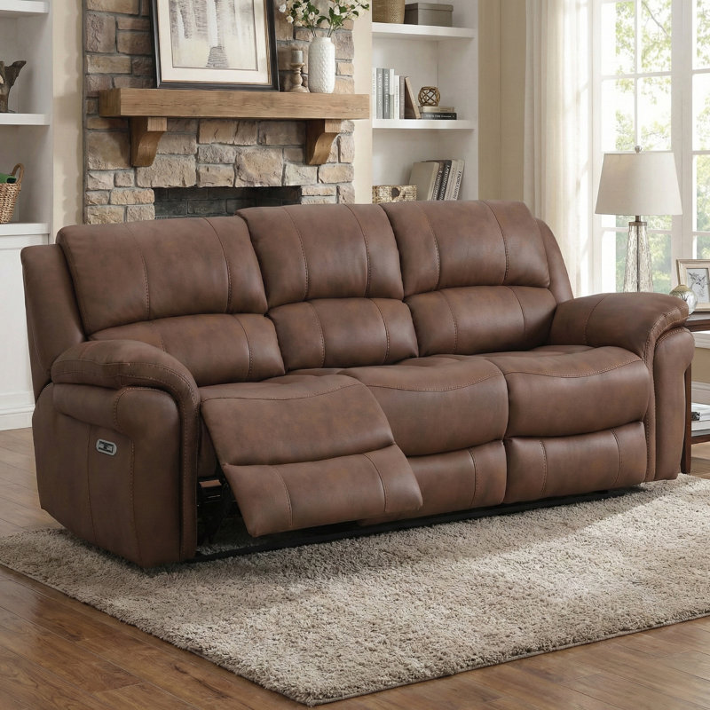 Coomes 3 Seater Electric Reclining Sofa, Tan
