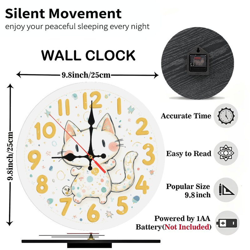 Mignonne horloge de chat