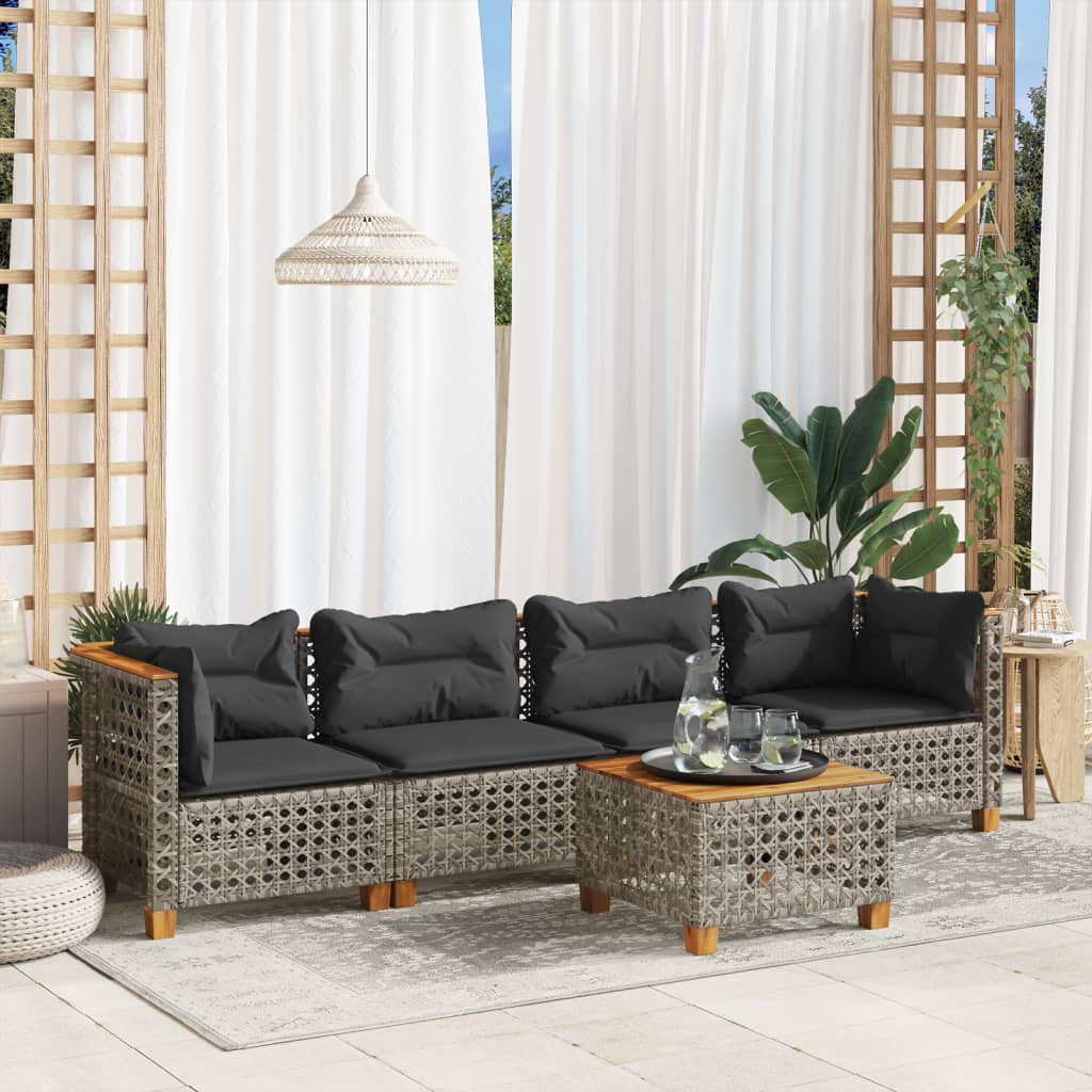 4-Sitzer Lounge-Set Bernhold aus Polyrattan mit Polster