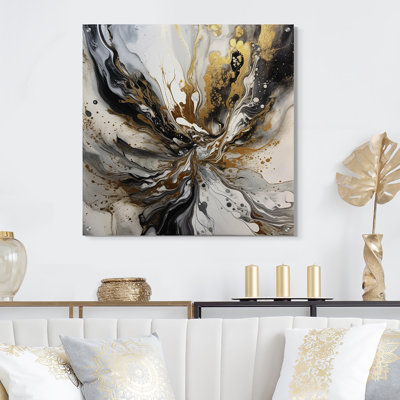 Peinture avec tourbillons de marbre II - art mural acrylique abstrait en marbre