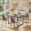 Ensemble de salle à manger rectangulaire à double piédestal, table de salle à manger de 55 po et chaise rembourrée.-1312004702-1312004701