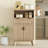 Storage Cabinet With Doors And Drawers, Solid Wood Legs