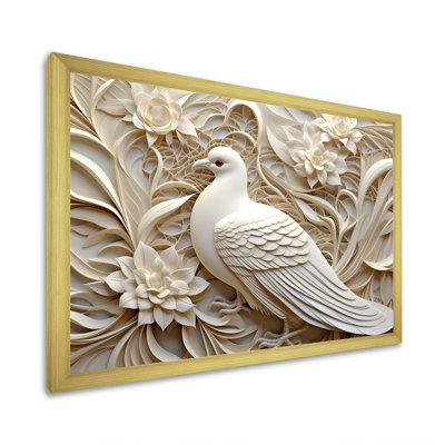 Dove Canvas Wall Art, White Bird Peaceful Print - Dove Ivory Innocence