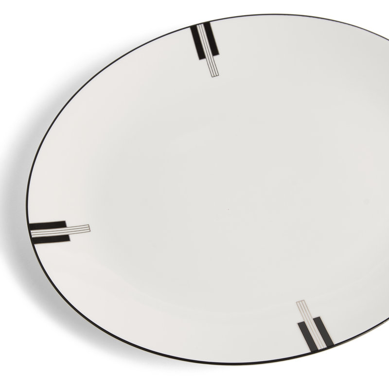 Vera Wang Luxe Graphite 13in Oval Platter
