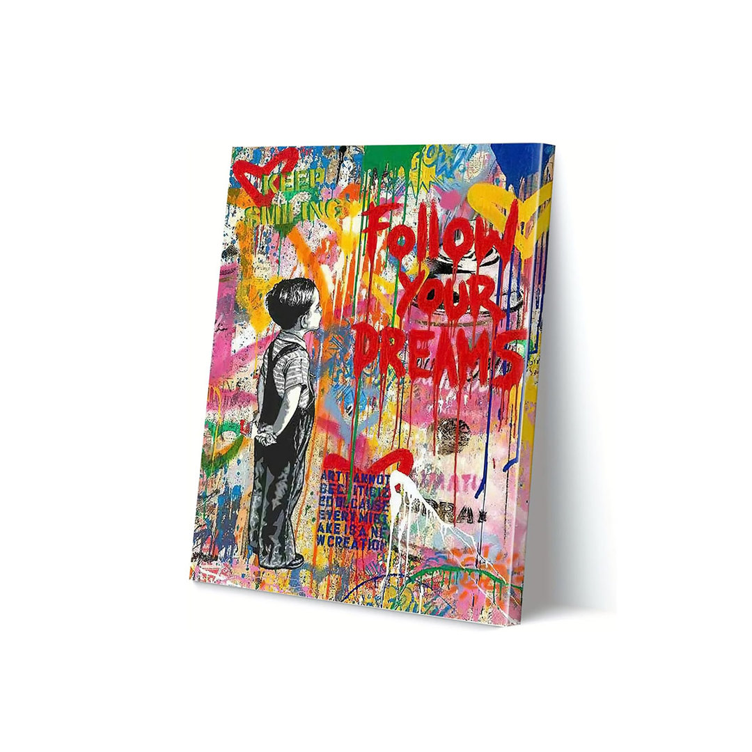 Banksy Wall Art - Canvas Street Graffiti Art Print Inspirational Quotes for Living Room, Bedroom, Bathroom, Office Wall Decor, 40x60cm/16x24in