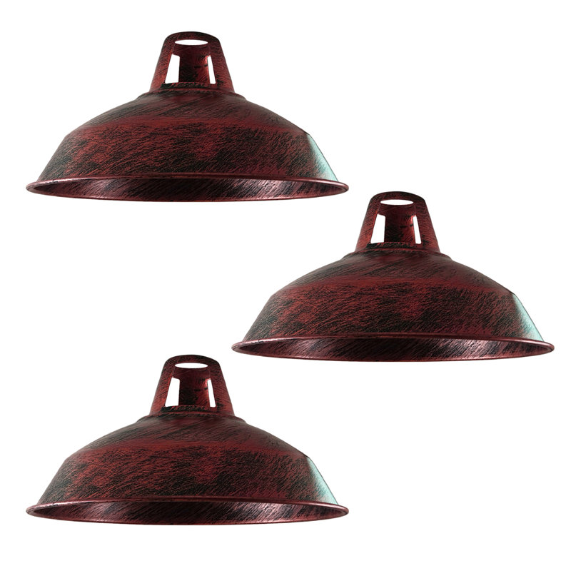 Buckleys 16cm H Metal Bowl Pendant Shade ( Uno ), Rustic Red