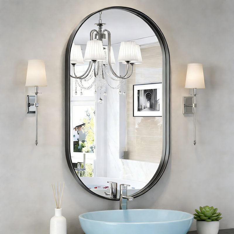 Miroir mural Axia, Noir, noir, noir, noir, 36 po x 20 po