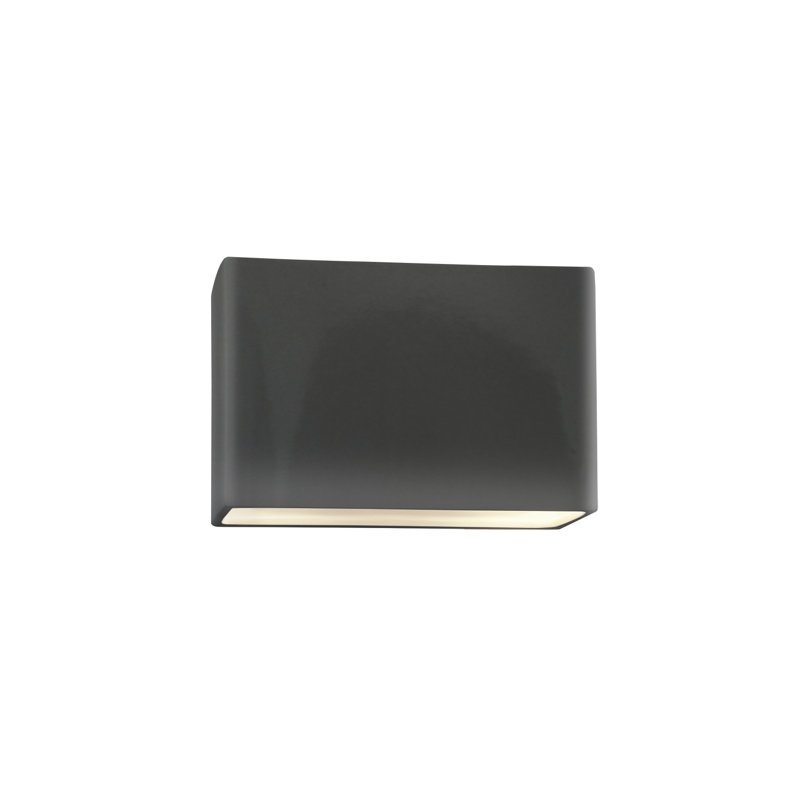 Bergen Beach Ceramic Wall Light, 6" H x 10" W x 4" D, Incandescent, Gloss Grey