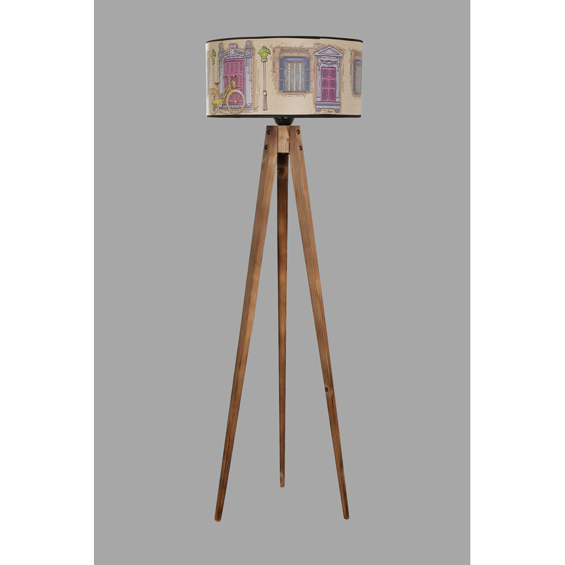 Lampe trépied 60 po Abell, Brun clair