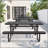 Black 6ft Long Table & Chair Set with Umbrella Hole