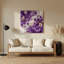 Abstrait floral 63, art mural mauve en métal-1871005175