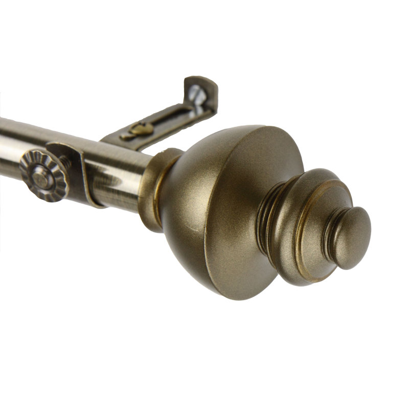 Tringle à rideaux simple Milani, De 28 po à 48 po de largeur, Laiton antique