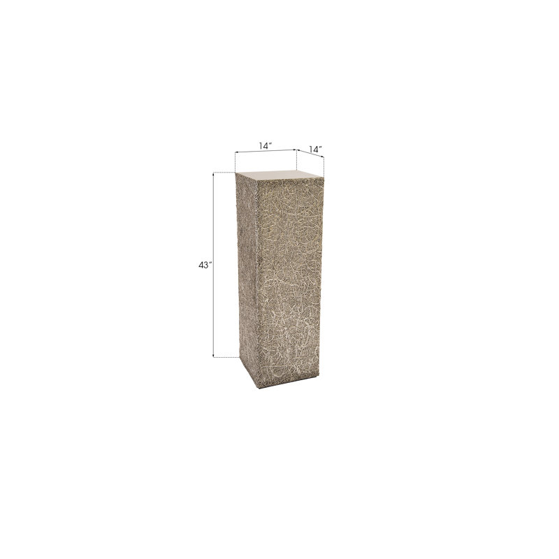 String Theory Pedestal, 43" H x 14" W x 14" D, Silver