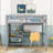Kids Twin Size Wood Loft Bed with Shelves, Desk and Writing Board-1007381035
