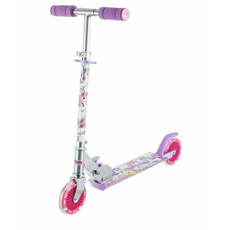 Scooter Unicorn pliant avec roues clignotantes