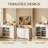 Elegant Oak & White Buffet Cabinet with Storage Drawers, Sideboard with Adjustable Shelves for Living Room, Kitchen, Dining Room - 55.1" Wide-1072969467