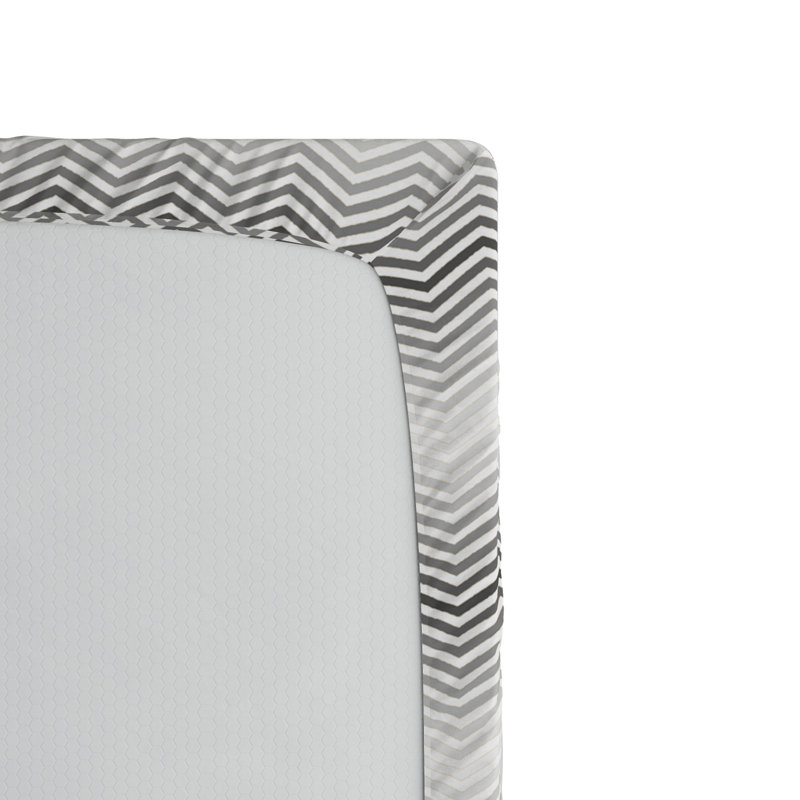 Microfiber Chevron Fitted Sheet, Twin Fitted Sheet