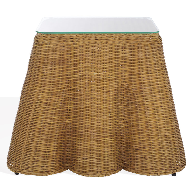 Cledus Square Rattan Accent Table
