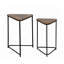 Metal Nesting End Table for Living Room Furniture, Wooden Top Nest of 2 Side Tables, Accent Tables