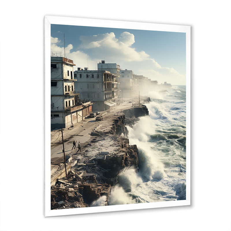 Cuba Cuba Havava, impression monochrome sur toile, Cadre simple blanc, H 32 po x l 24 po x P 1 po