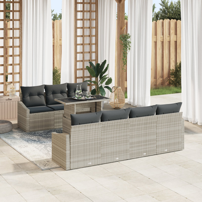 233cm Wide Patio Sofa with Cushions