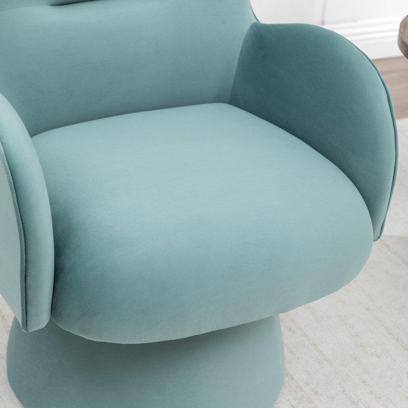 Velvet Revolving Chair, Blue