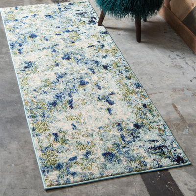 Tapis intérieur bleu clair Hashimoto