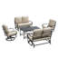 Ensemble de conversation pour patio 5 pièces avec coussins en oléfine, table basse et housse de protection toutes saisons, structure en acier thermolaqué-977713689