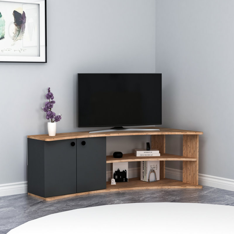 TV Stand with Shelves and Cabinet Dion, Atlantic Pine/Anthracite