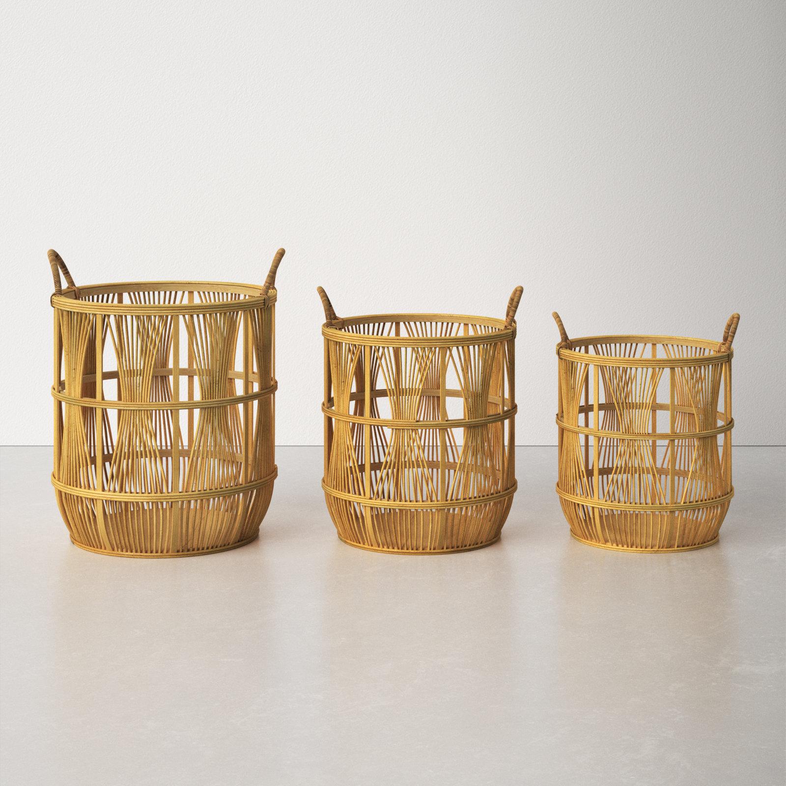 Outlet Set of 3 handmade baskets