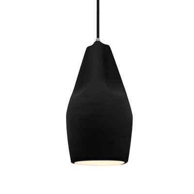 Radiance - Luminaire suspendu 1 lumière Tall Crease - Carbone - Noir mat - Noir mat - Ampoule remplaçable - Cordon noir
