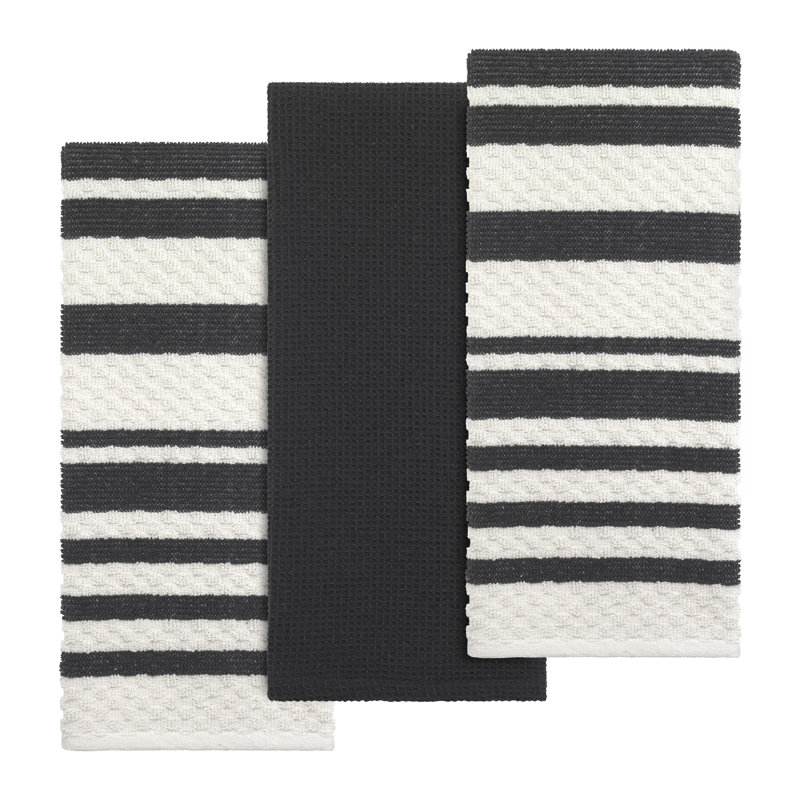 Izod Essex 3-Piece Kitchen Towel Set, Gray