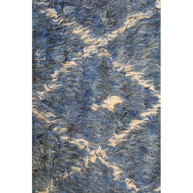 Moroccan Area Rug in Blue, Rectangle 7'11" x 10'1"