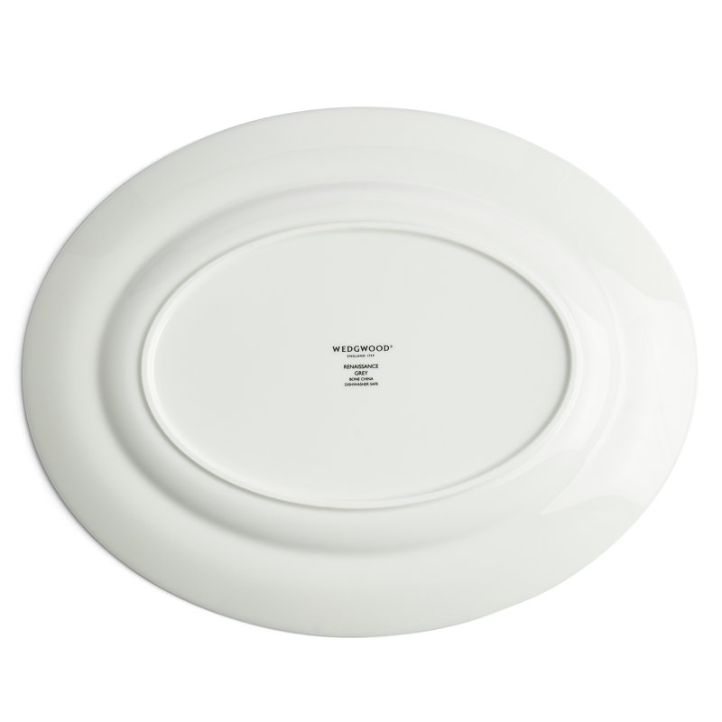 Renaissance Grey Oval Platter 13.75"