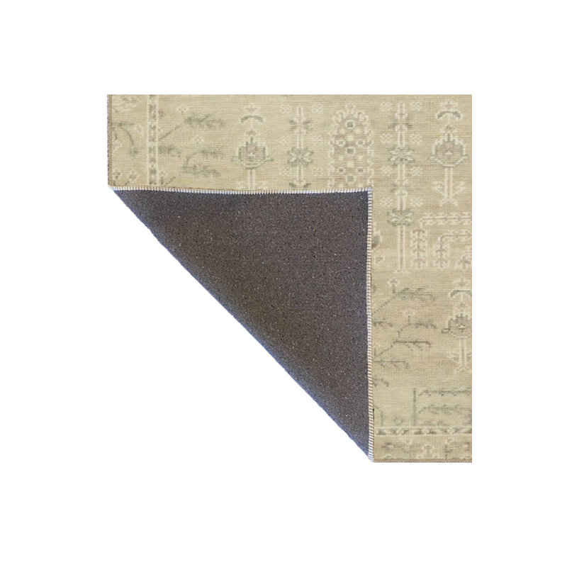 Tapis géométrique crème lavable à la machine, Sous-tapis rectangulaire 2 pi 4 po x 3 pi 11 po