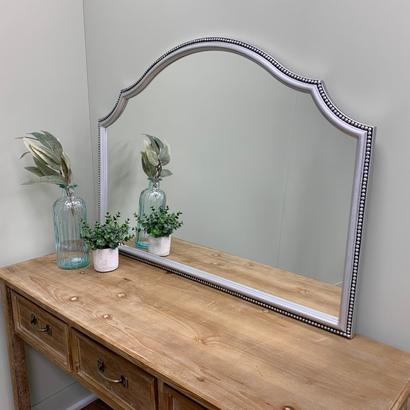 Miroir de cheminée encadré, Jet argenté, 27' x 38''''