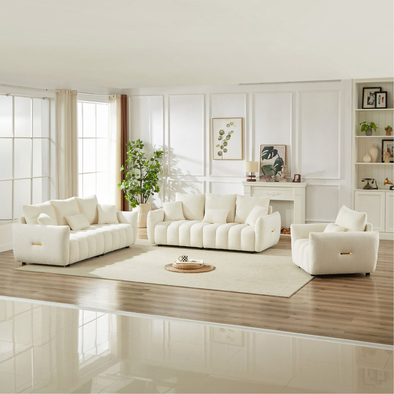 Combo Sofa Modern Living Room Sofa, Teddy Sofa, Wooden Frame, Apartment Sofa Furniture