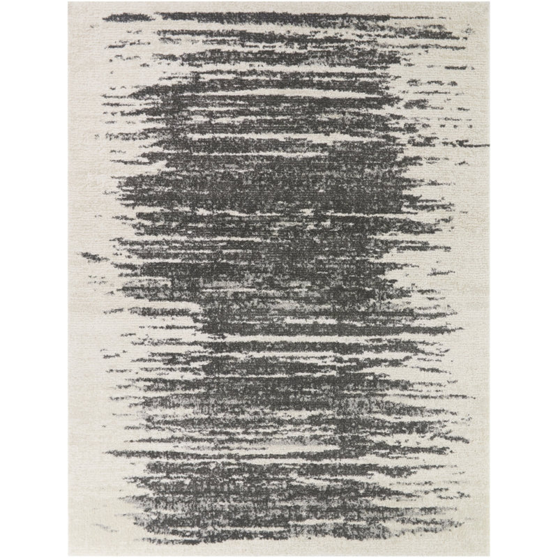 Axl Charcoal Contemporary Abstract Area Rug, 5'3" x 7'