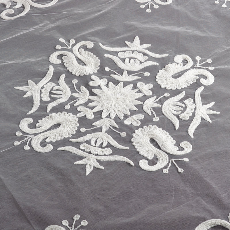 Multicolor Embroidered Square Fabric Tablecloth