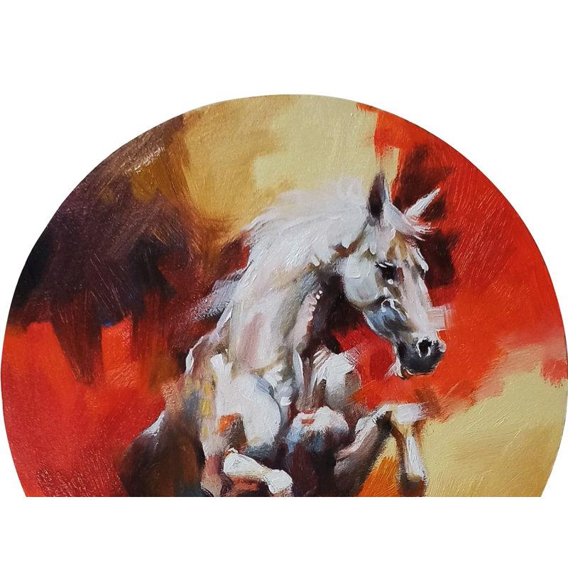 Peinture d'un cheval sautant | Peinture acrylique | Par Praween Karmakar