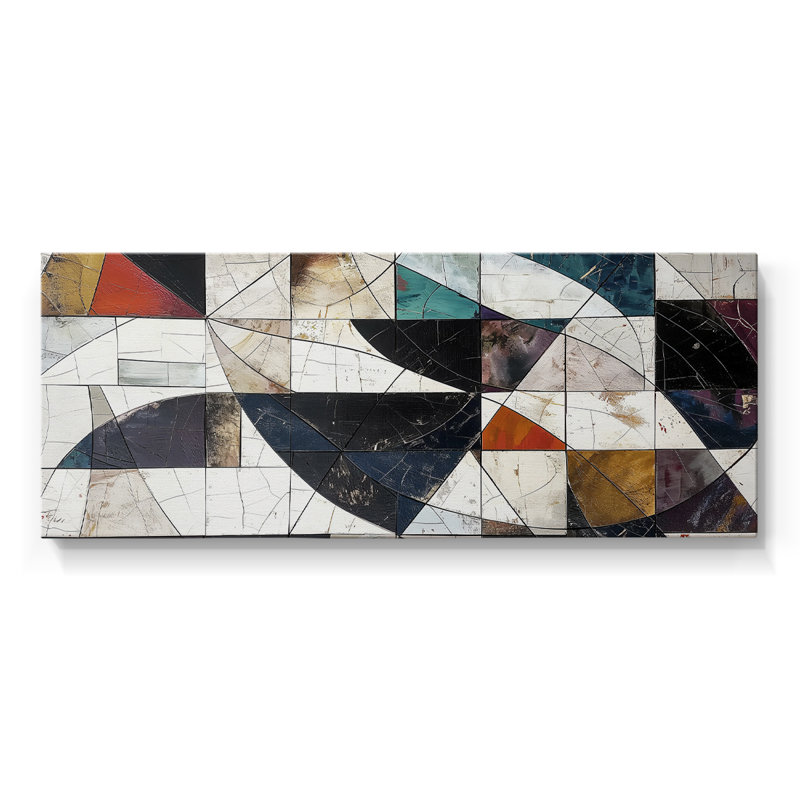 Série abstraite - CXVI - Toile tendue avec châssis - Prêt à accrocher, H 12 po x l 30 po