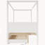 Lit plateforme à baldaquin avec lit gigogne simple, 3 tiroirs de rangement et tête de lit, blanc-1737700416-1737700418