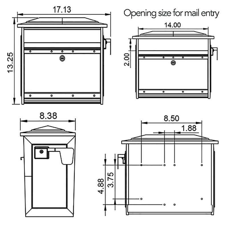 Mailsafe Locking Wall Mounted Mailbox, Black